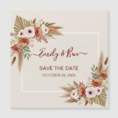 Magnetic Save the Date Card – Rustic Boho Style (正面)
