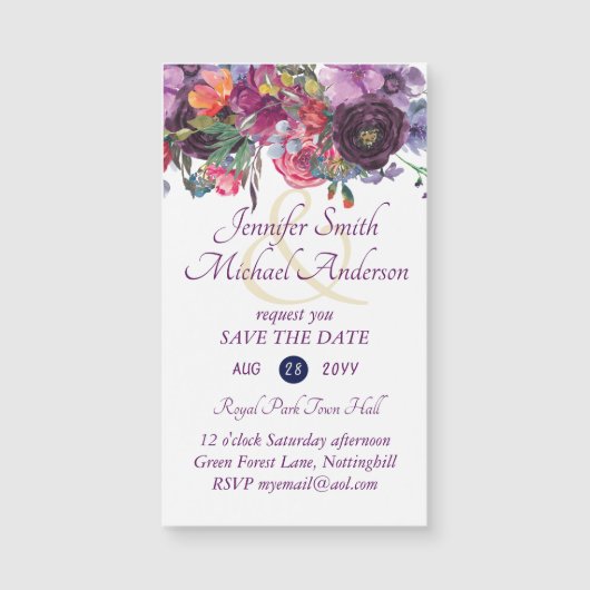 MAGNETIC Save the Date Wedding Invite RSVP (正面)