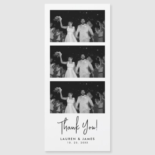 Magnetic Wedding Photo Strip Thank You Card (正面)