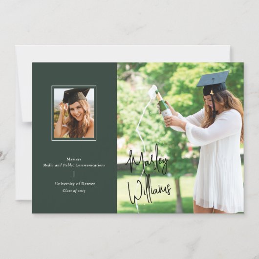 MagneticGreen署名の卒業発表 マグネット招待状 (正面)