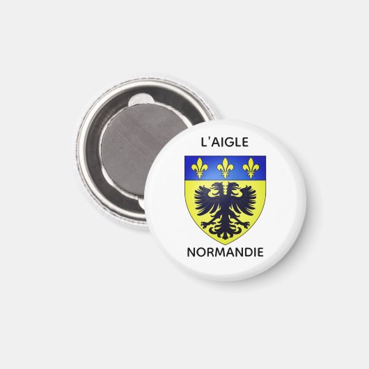 Magnets - Blason de L'Aigle - Normandie マグネット (正面/裏面)