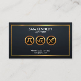 Magnificent金ゴールド数学アイコンシンボル数学教師 名刺