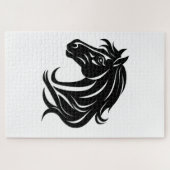 Magnificent Black Horse Head ジグソーパズル (横)