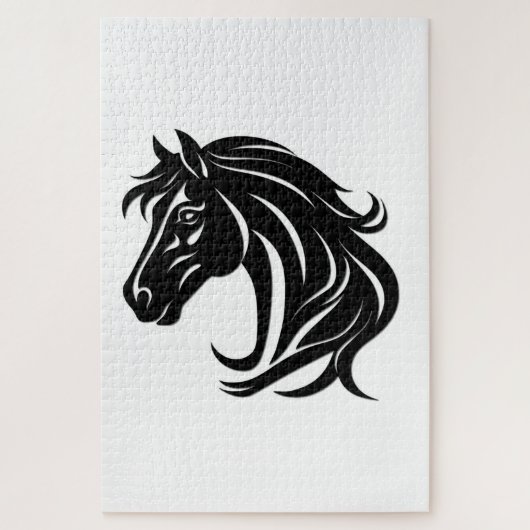 Magnificent Black Horse Head ジグソーパズル (縦)