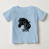 Magnificent Black Horse Head ベビーTシャツ (正面)