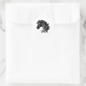 Magnificent Black Horse Head ラウンドシール (バッグ)