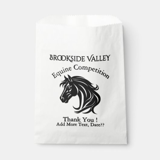 Magnificent Black Horse Head All Custom Text フェイバーバッグ (正面)