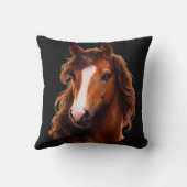 Magnificent, Brown horse with white blaze クッション (裏面)