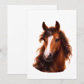 Magnificent, Brown horse with white blaze サンキューカード (正面/裏面)