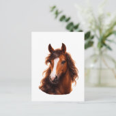 Magnificent, Brown horse with white blaze ポストカード (スタンド正面)