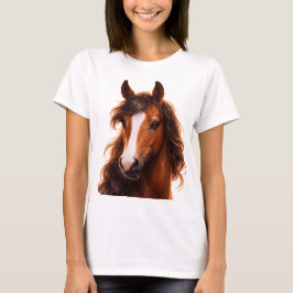 Magnificent, Brown horse with white blaze Tシャツ