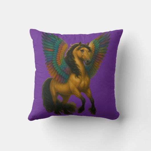 Magnificent Horse With Spectacular Wings クッション (裏面)