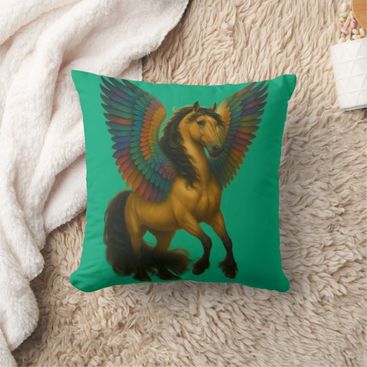 Magnificent Horse With Spectacular Wings クッション (ブランケット)