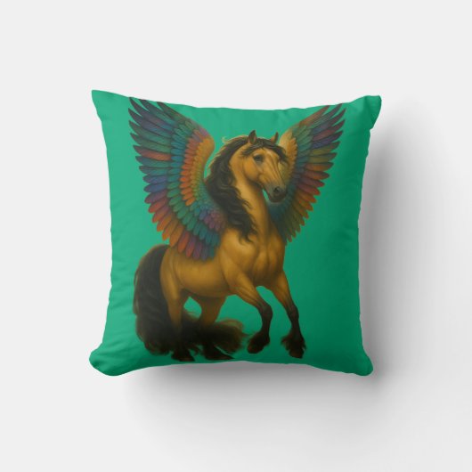 Magnificent Horse With Spectacular Wings クッション (正面)