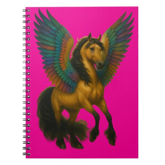 Magnificent Horse With Wings Spiral Photo Notebook ノートブック (正面)