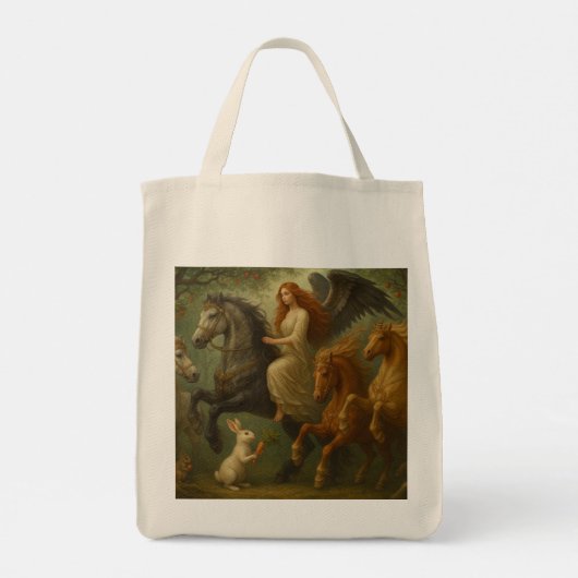 Magnificent Horses and Angel Tote Bag トートバッグ (裏面)