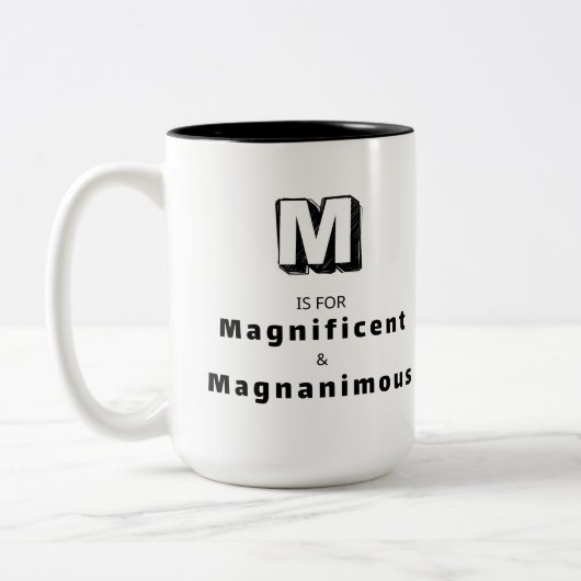 Magnificent M - Personalized Luxury Praise ツートーンマグカップ (左)