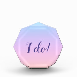 Magnificent Pastel Rainbow 結婚's "I Do"アクリル フォトブロック