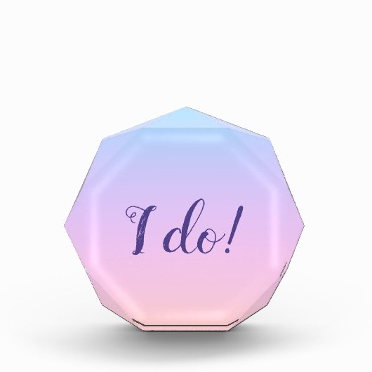 Magnificent Pastel Rainbow 結婚's "I Do"アクリル フォトブロック (正面)