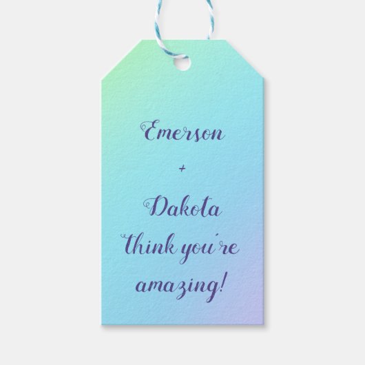 Magnificent Pastel Rainbow Wedding ギフトタグ (正面)