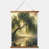 Magnificent weeping willow by a pond 吊り下げ型タペストリー (正面)