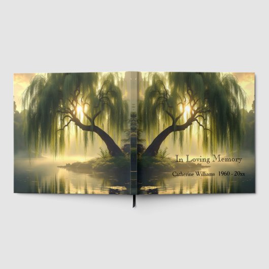 Magnificent weeping willow by a pond, condolence ゲストブック (全面)
