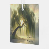 Magnificent weeping willow by a pond, custom ガラスオーナメント (正面左)
