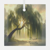 Magnificent weeping willow by a pond, custom ガラスオーナメント (正面)
