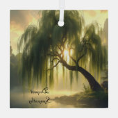 Magnificent weeping willow by a pond, custom ガラスオーナメント (裏面)