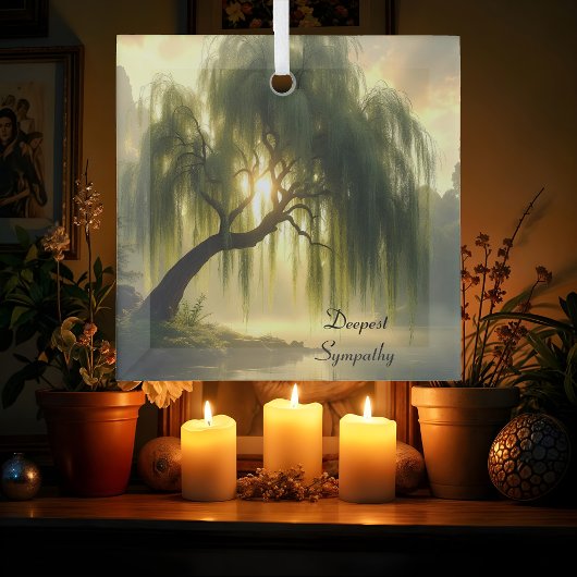 Magnificent weeping willow by a pond, custom ガラスオーナメント