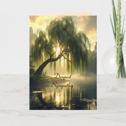 Magnificent weeping willow by a pond, sympathy カード (正面)