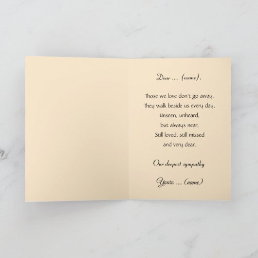 Magnificent weeping willow by a pond, sympathy カード (内部)