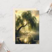 Magnificent weeping willow by a pond, unique  カード (正面/裏面インサイチュ)