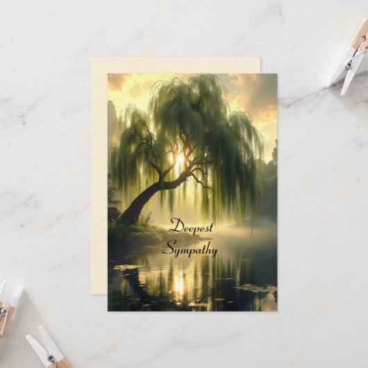 Magnificent weeping willow by a pond, unique  カード (正面/裏面インサイチュ)