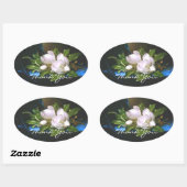 Magnoliaありがとうご覧のステッカー 楕円形シール (シート)