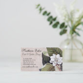 Magnoliaとエレガントヴィンテージ質感の背景 名刺 (スタンド正面)