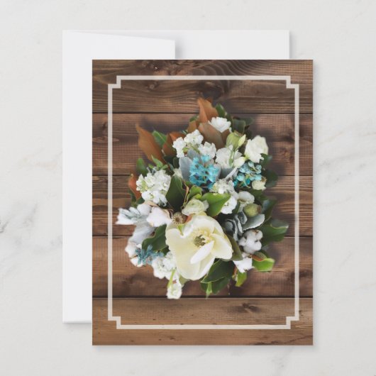 Magnoliaと素朴ロマンチックなアントラーの返信カード ノートカード (裏面)