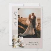Magnoliaの結婚写真ありがとうメッセージカード サンキューカード (正面)