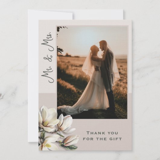 Magnoliaの結婚写真ありがとうメッセージカード サンキューカード (正面)