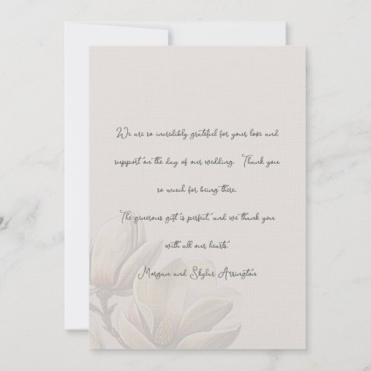 Magnoliaの結婚写真ありがとうメッセージカード サンキューカード (裏面)