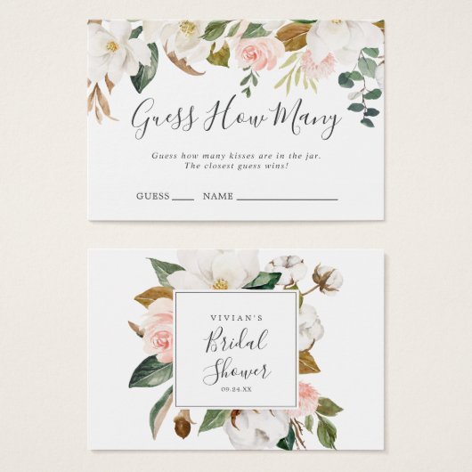 Magnoliaエレガントはゲームの数を推測キス (正面&裏面)