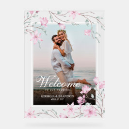 Magnoliaエレガントフローラ写真結婚の歓迎 アクリルサイン