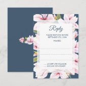 Magnoliaエレガントフローラ結婚の返信カード 出欠カード (正面/裏面)