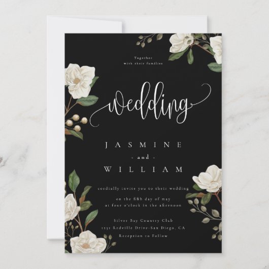 Magnoliaエレガント Photoモダンの結婚例 招待状 (正面)