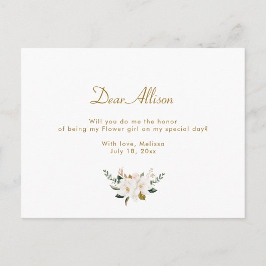 magnoliaフローラが私のフローガリルのカードになる インビテーションポストカード (裏面)