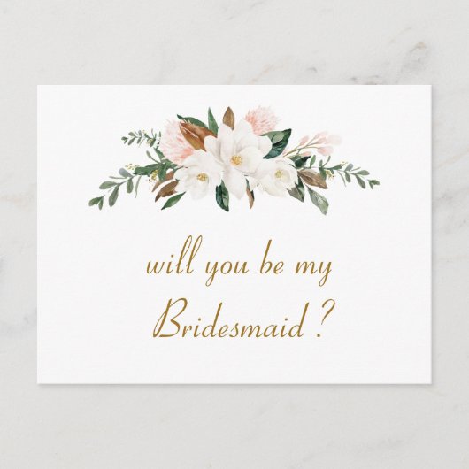magnoliaフローラは私のブライドメイドのカード インビテーションポストカード (正面)