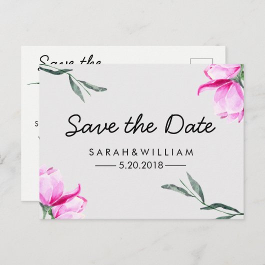 Magnoliaフローラ水の色日付はがきを保存 案内ポストカード (正面/裏面)