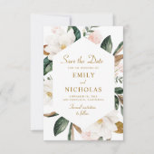 magnoliaフローラ結婚式の日付カードを保存 セーブザデート (正面)