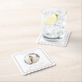 Magnoliaフローラ&マウヴサークル写真Save The Date ペーパーコースター (インサイチュ)