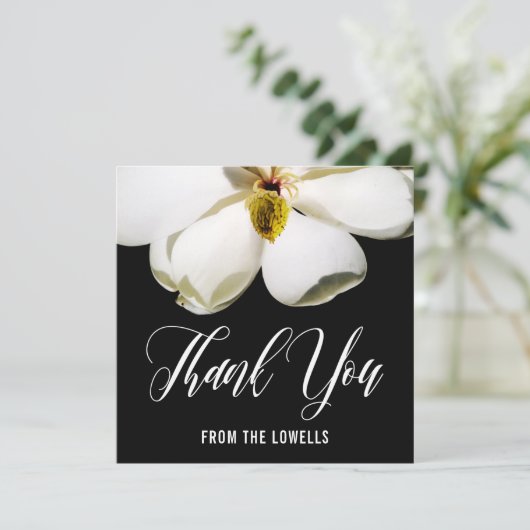 Magnolia花びら印刷悔やみや弔慰ありがとうご注意 サンキューカード (スタンド正面)
